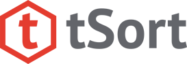 tSort - Red & Grey Logo, Transparent